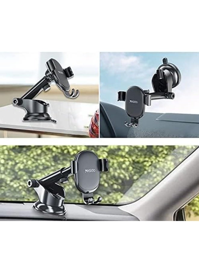 Yesido C120 Telescopic Car Dashboard Windshield Suction Phone Stand Gravity Holder - https://f.nooncdn.com/p/pzsku/Z1ABBCAB99F4F66B3E20BZ/45/_/1774539677/eec23e6b-6e0b-417e-a1b8-445b237c749a.jpg