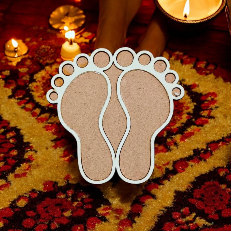 K M EXIM E-COM SERVICES Laxmi Feet Shape Rangoli Diwali Decor DIY Craft Reusable Templates for Floor Rangoli Stencil deepawali Decoration