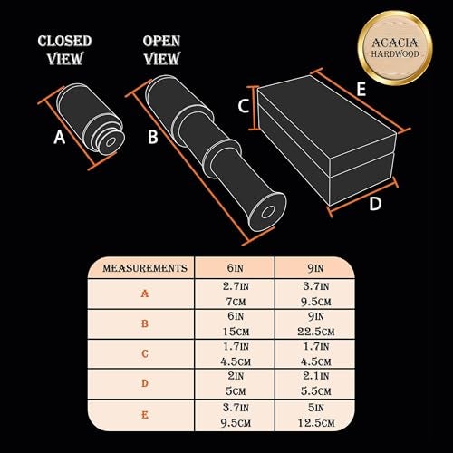 Mythrojan Brass Handheld Telescope 6"" Mini Spyglass with Wooden Box, Pirate Binocular, Spyglass Collapsible Monocular Decorative Cosplay Accessory for Travellers, Adventures - Image 3