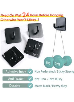 GoldenLike Adhesive Hook,4 Pack Heavy Duty Wall Hooks,Stainless Steel Towel Hooks Bathroom Coat Hook Self-Adhesive Wall Mounted Hook for Bathroom Kitchen  - Image 5