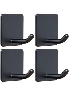 GoldenLike Adhesive Hook,4 Pack Heavy Duty Wall Hooks,Stainless Steel Towel Hooks Bathroom Coat Hook Self-Adhesive Wall Mounted Hook for Bathroom Kitchen  - Image 1