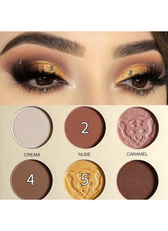 La Catrina La Catrina Matte Eyeshadow Palette, 9 Color Nude Eyeshadow Palette Matte, Black Natural Metallic Eyeshadow Makeup Powder, High Pigmented Gold Dark vegan eyeshadow Makeup - Leopard  - Image 2