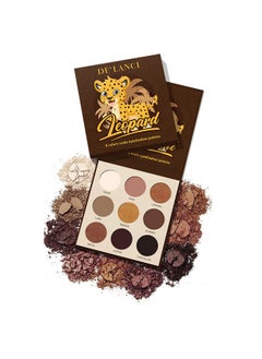 La Catrina La Catrina Matte Eyeshadow Palette, 9 Color Nude Eyeshadow Palette Matte, Black Natural Metallic Eyeshadow Makeup Powder, High Pigmented Gold Dark vegan eyeshadow Makeup - Leopard  - Image 1