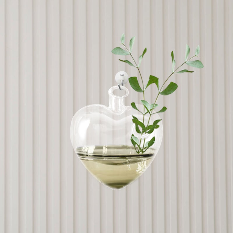 🌱 مزهرية زجاجية معلقة على شكل قلب لحوض الزراعة المائية - Image 3