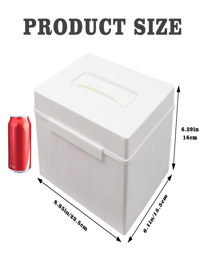 MHLLGN White Plastic Tampon Holder, Bathroom Organizer with Handle, Feminine Product Organizer, Tampon Case - Image 2