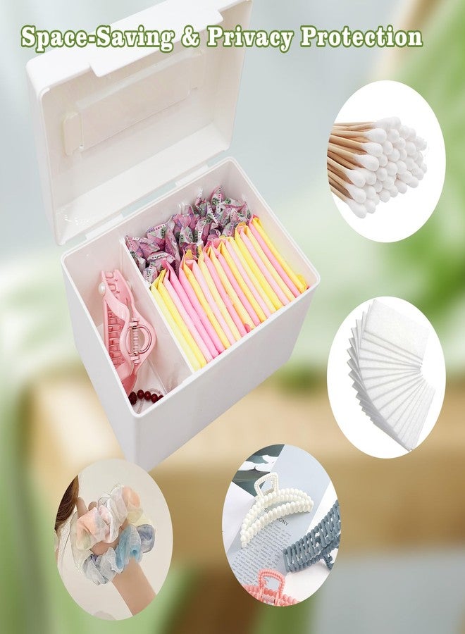 MHLLGN White Plastic Tampon Holder, Bathroom Organizer with Handle, Feminine Product Organizer, Tampon Case - Image 4