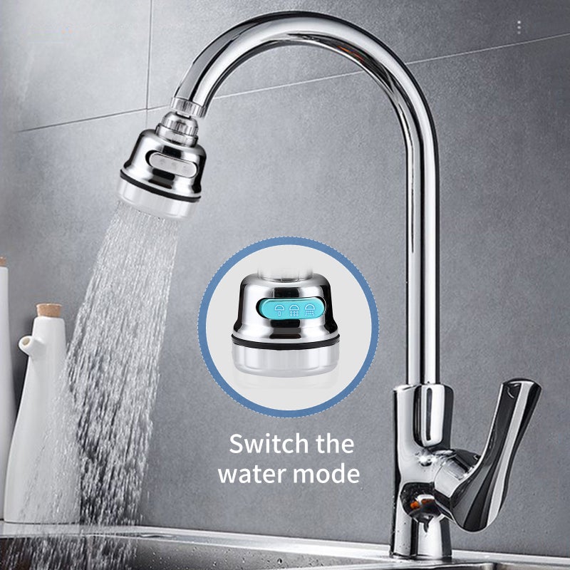 Kitchen Faucet Sprayer Black 360° Rotation 3 Modes Splash-proof Water-saving Durable Tap Head - For Kitchen Sink Dish And Vegetable Cleaning - Image 4