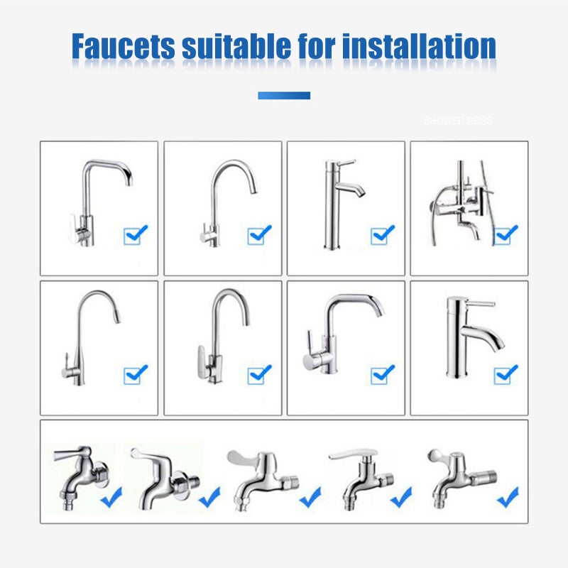 Kitchen Faucet Sprayer Black 360° Rotation 3 Modes Splash-proof Water-saving Durable Tap Head - For Kitchen Sink Dish And Vegetable Cleaning - Image 3
