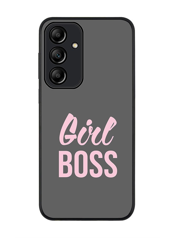 Stylizedd Rugged Black Edge Case for Samsung Galaxy A55, Slim fit Soft Case Flexible Rubber Edges Anti Drop TPU Gel Thin Cover -  Girl Boss (Grey) - Image 1