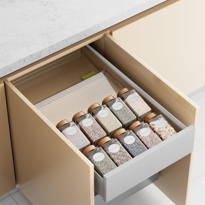 PanPanPal Spice Drawer Organizer 4 Pack Clear Seasoning Organizer Rack Expandable From 11 to 22 Wide Kitchen Spice Rack Organizers for Drawer Countertop Jars Not Included - Image 2