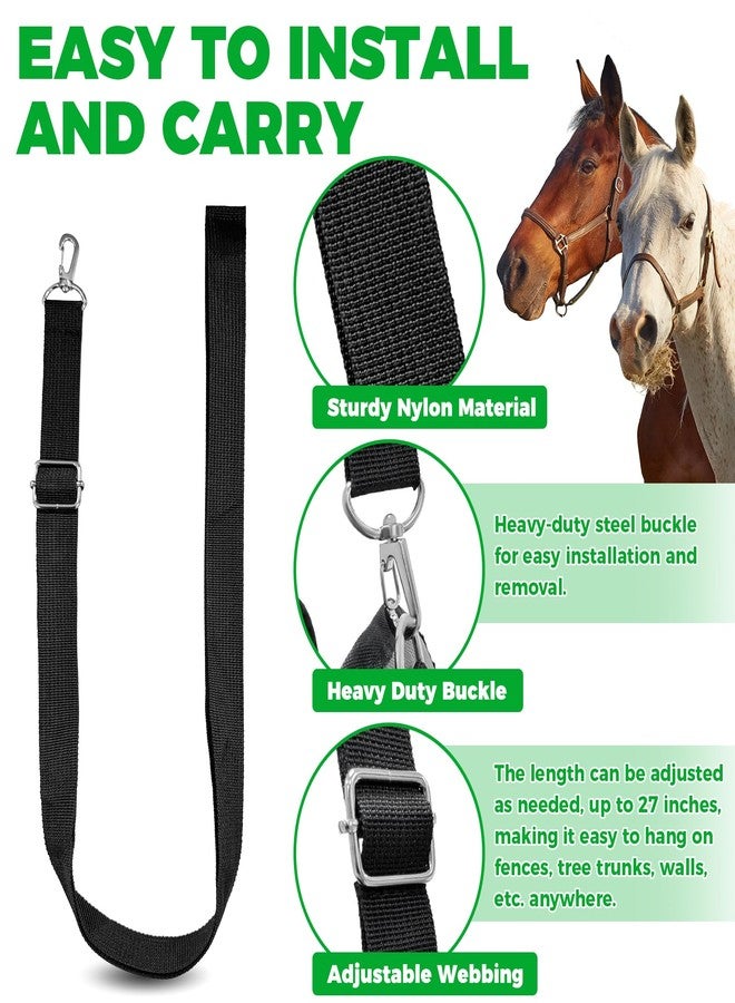 Loyala 2PCS Hay Bag Goat Hay Feeder Slow Feed Hay Bags 600D Oxford Cloth with Metal Ring and Adjustable Strap Hay Bags for Horses Goats Sheep Donkeys Cows (Black,2pcs - Image 4