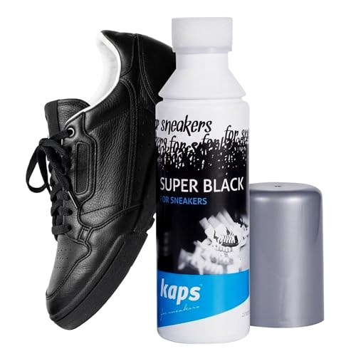 Kaps Super Black Colour Restore for Sneakers and Casual Shoes Leather and Textile 75ml 253 fl oz Black - Image 1