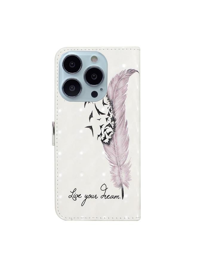 Zaboon Case For iPhone 13 Pro Max Oil Embossed 3D Drawing Leather Phone Case - Image 3