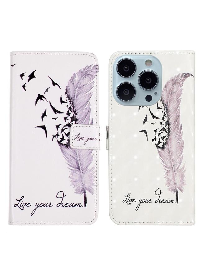 Zaboon Case For iPhone 13 Pro Max Oil Embossed 3D Drawing Leather Phone Case - Image 1