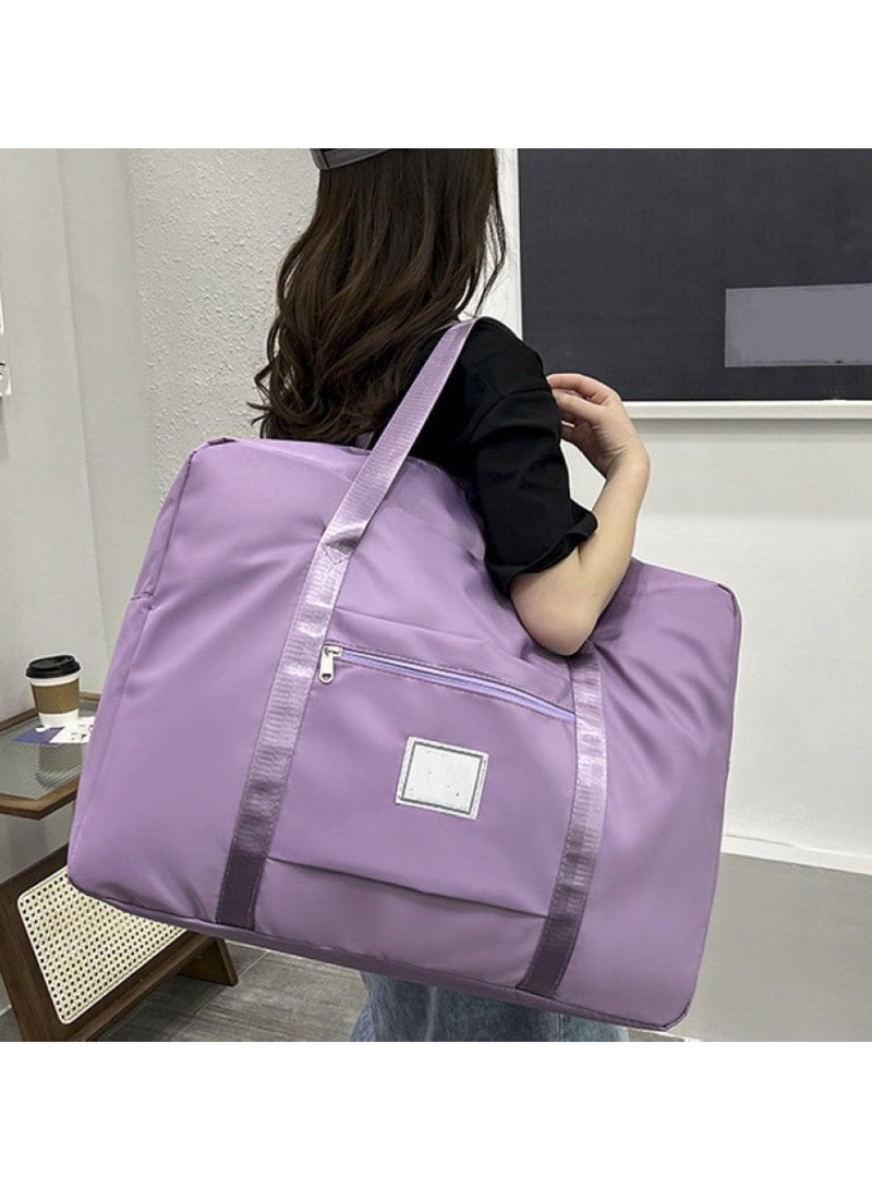 Large Moving Travel Storage Bag Large Capacity Travel Bag Clothes Storage Bag Hand Luggage Bag Moisture-proof Quilt Storage Bag (Purple) - Image 4