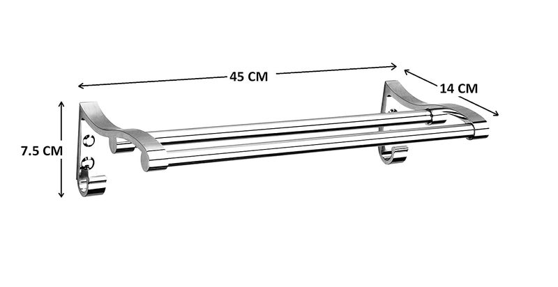 Filox Towel Rack Wall Mounted Stainless Steel Rack Towel Bar Rod Rail for Kitchen & Washroom Hanger Stand Bathroom Accessories for Home Set of 3 - Image 2