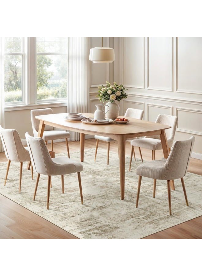 Soalmost 10x14 Area Rugs for Living Room, Non Slip Machine Washable Vintage Carpets, Low Pile Lightweight Large Rug for Bedroom, Dining Room, Home Office Beige Gray - Image 3