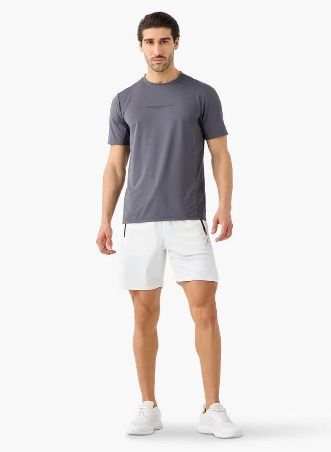 ADOT by Splash Textured Crew Neck T-shirt with Short Sleeves
