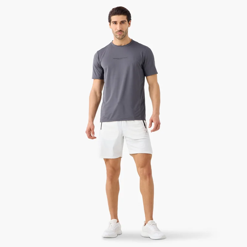 ادوت من سبلاش Textured Crew Neck T-shirt with Short Sleeves