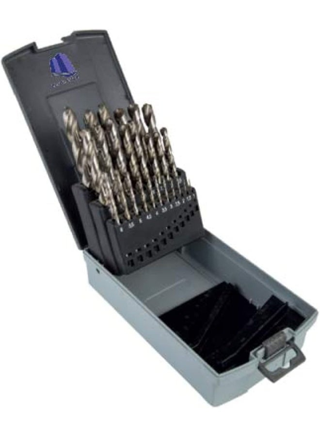 Royal Apex 19 Piece Hss Twist Drill Bit Fully Ground White Finish 431 Material-Din338 Drill Bit For Stainless Steel Metal Drilling - Image 1