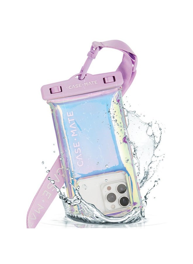 CASE-MATE Case-Mate Soap Bubble IP68 Waterproof Phone Pouch - Floating Waterproof Phone Case w/Crossbody Lanyard - Cruise Ship Travel Essentials - Compatible w/All Devices - Touchscreen Friendly - Iridescent  - Image 1