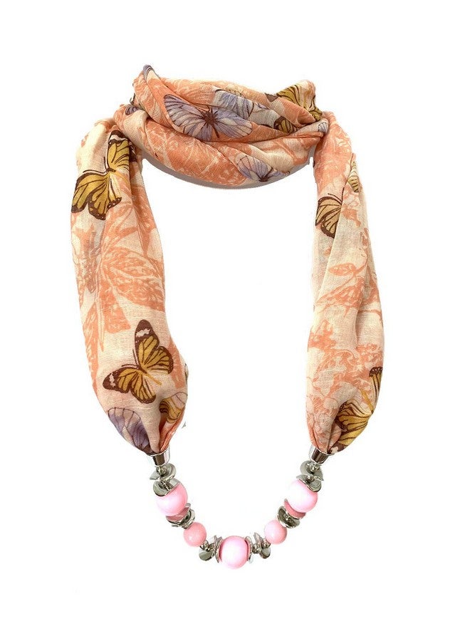 Devin La voile long bead stole (Printed Brown) (4S064-Brown) - Image 1