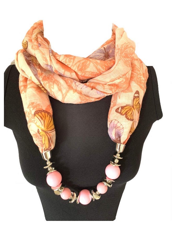 Devin La voile long bead stole (Printed Brown) (4S064-Brown) - Image 2