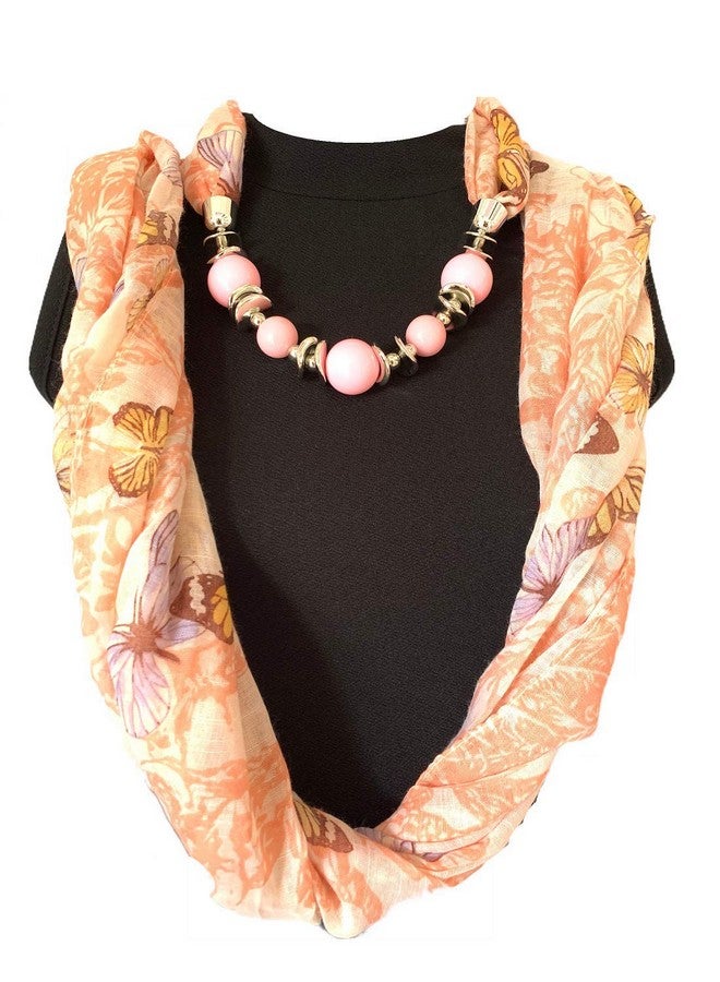 Devin La voile long bead stole (Printed Brown) (4S064-Brown) - Image 3