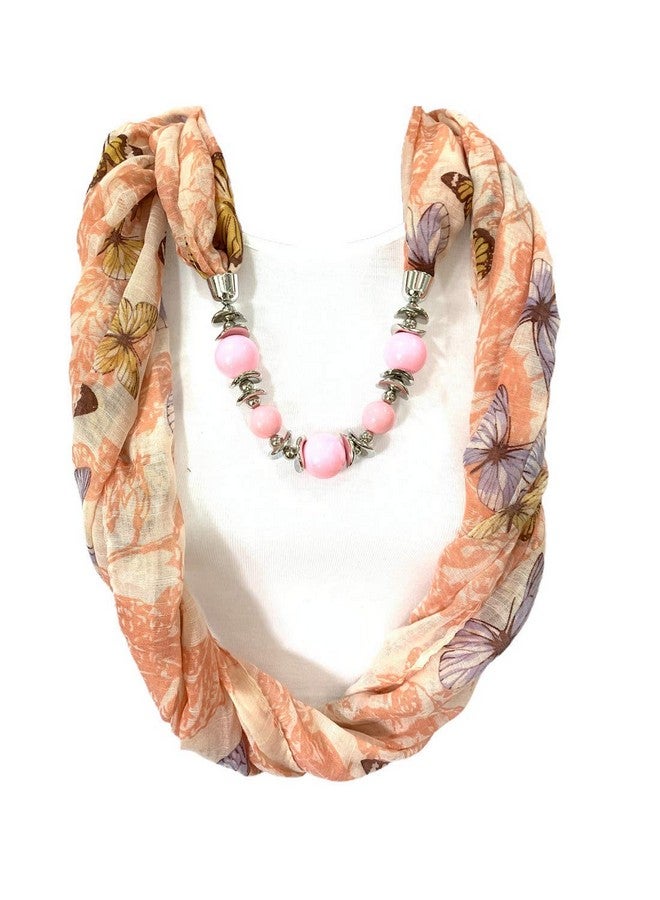 Devin La voile long bead stole (Printed Brown) (4S064-Brown) - Image 4