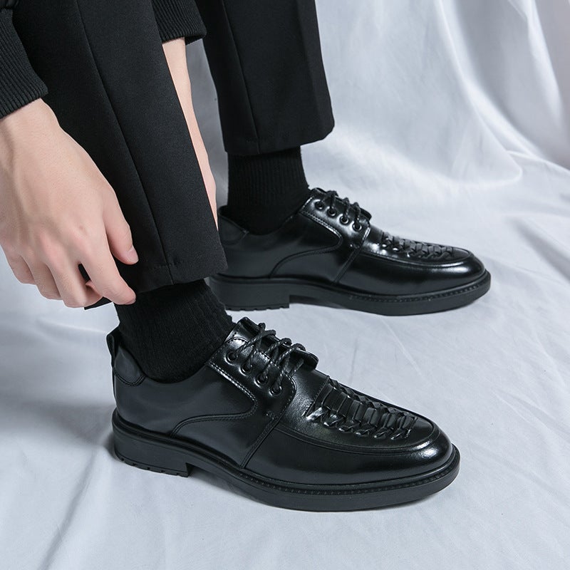2024 Four Seasons Plus Size Men'S Low-Top Lace-Up Business Dress Shoes Korean Fashionable Fashion Groom'S Wedding Men'S Shoes - Image 5