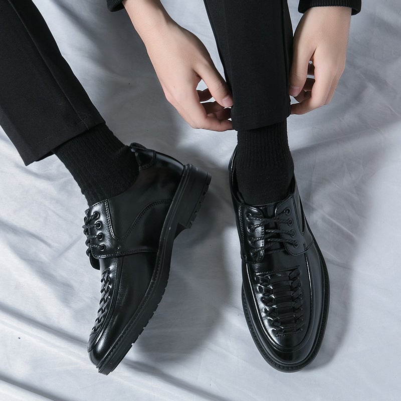 2024 Four Seasons Plus Size Men'S Low-Top Lace-Up Business Dress Shoes Korean Fashionable Fashion Groom'S Wedding Men'S Shoes - Image 3