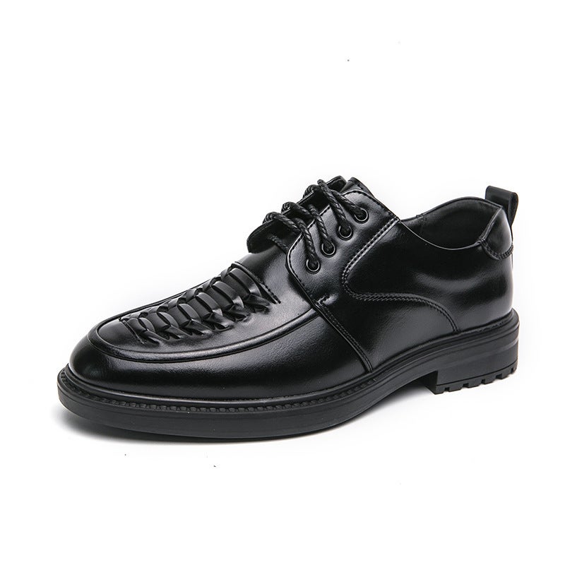 2024 Four Seasons Plus Size Men'S Low-Top Lace-Up Business Dress Shoes Korean Fashionable Fashion Groom'S Wedding Men'S Shoes - Image 1