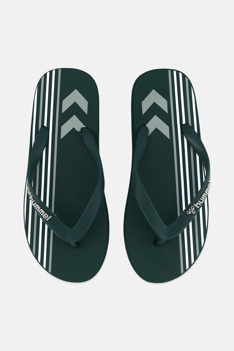 Hummel Kids Boy Brand Logo Flip Flop Slippers, Green  - Image 3