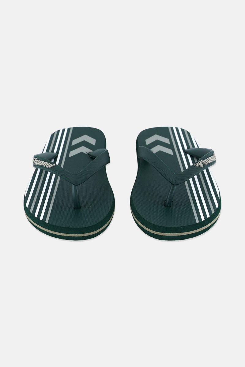 Hummel Kids Boy Brand Logo Flip Flop Slippers, Green  - Image 4