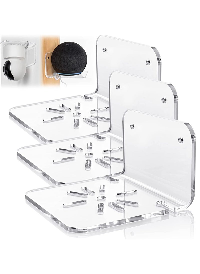 FLYINGBOAT - Acrylic Small Wall Shelf Set of 3 for Security Cameras, Speakers, Baby Monitors & More - Image 1