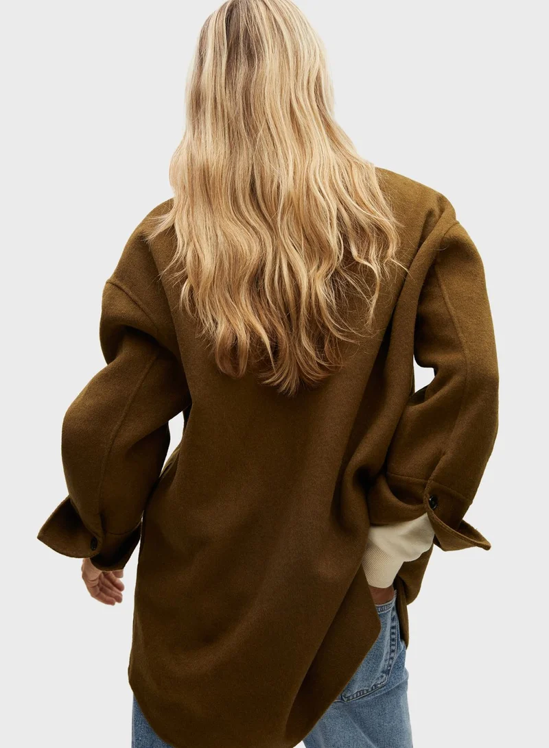 MANGO Pocket Detail Oversized Jacket