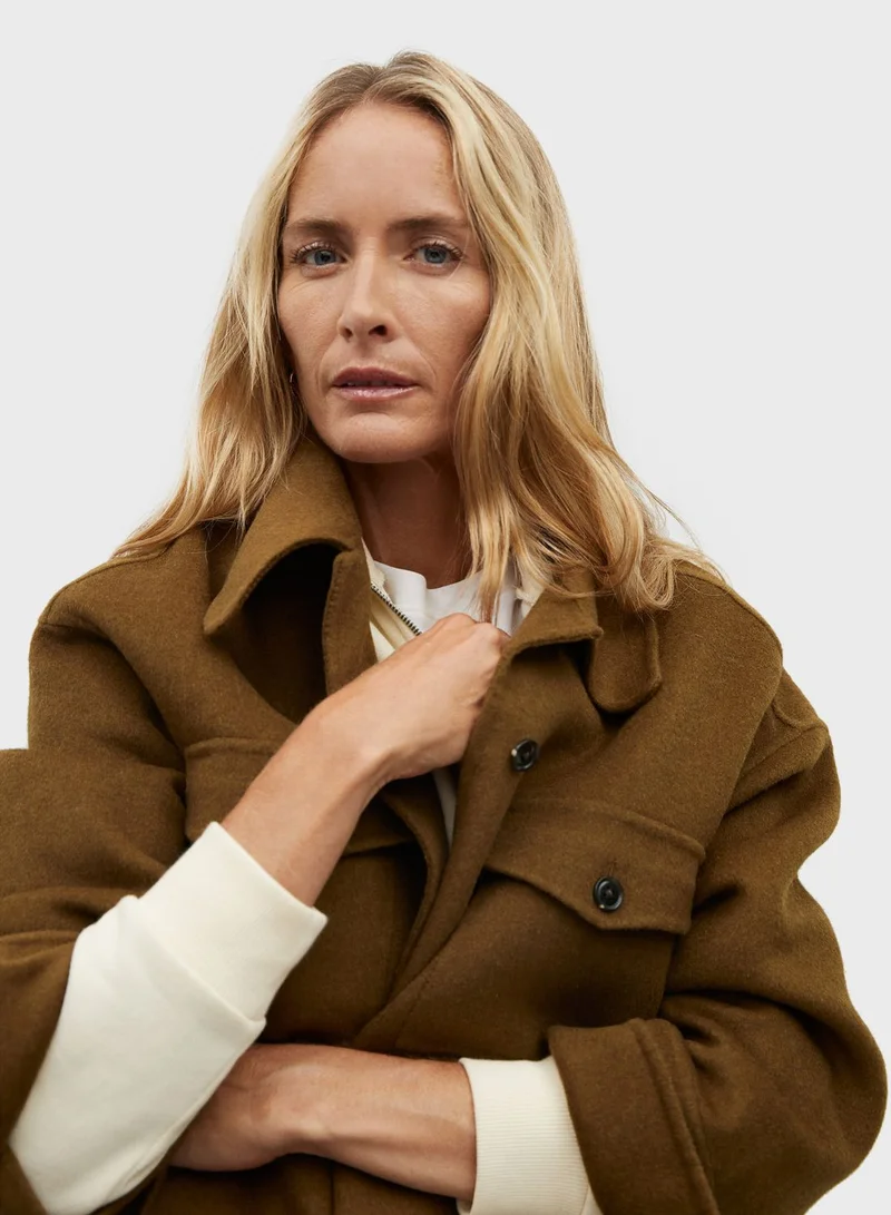 MANGO Pocket Detail Oversized Jacket
