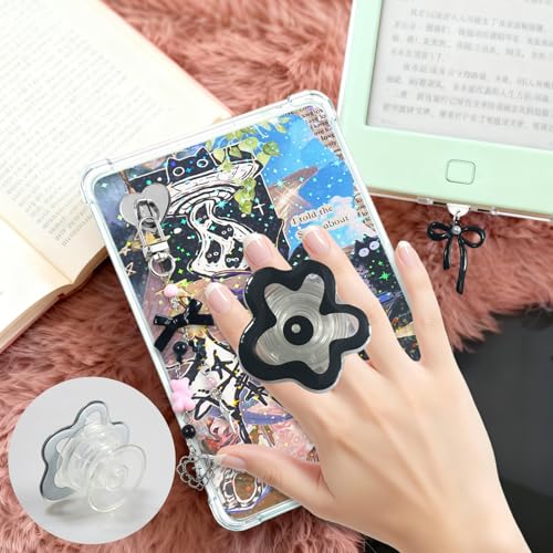JINGSEN Cute Case Insert Cards Set for Kindle,6 Book-Themed Designs with Charms Set for Kindle and USB-C Dust Plugs,for 11th/12th Generation,6.8 x 4.8 inches(Black) - Image 5