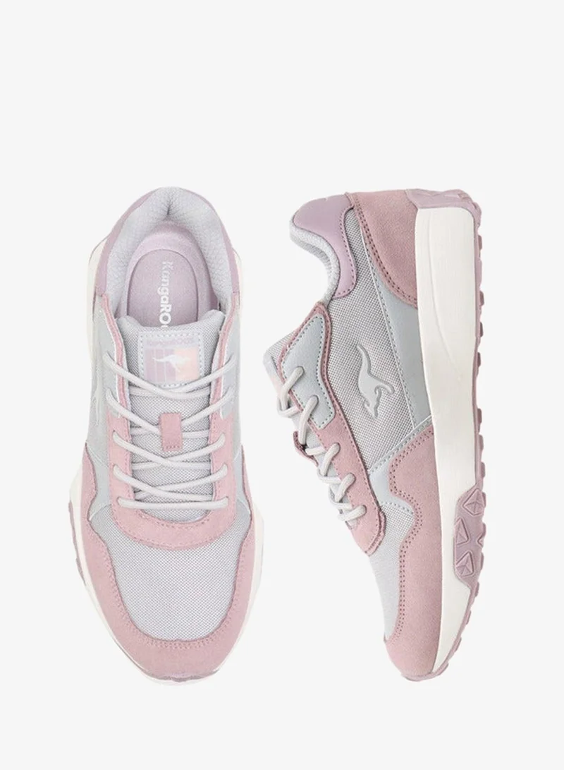 kangaROOS GREY Women's Colourblock Lace-Up Sports Shoes for Women | Best Price UAE