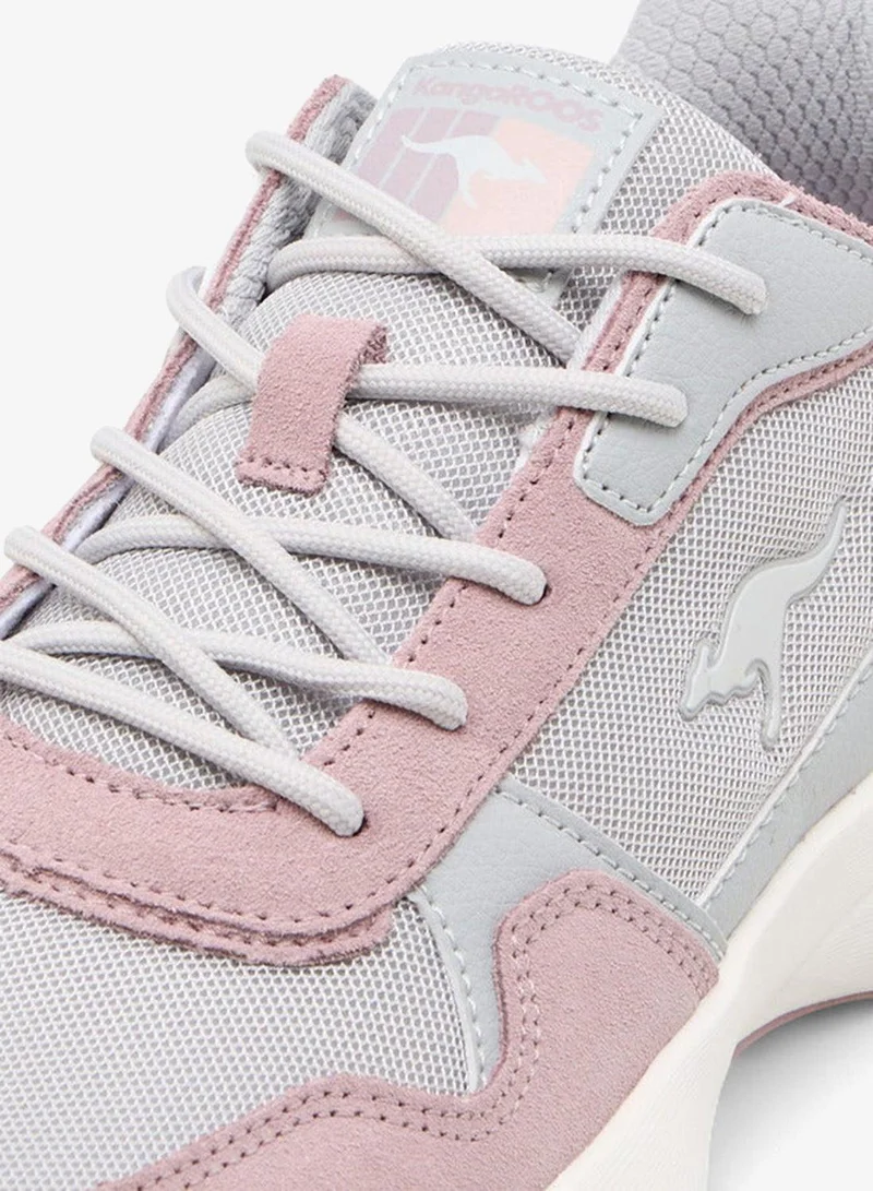 kangaROOS GREY Women's Colourblock Lace-Up Sports Shoes for Women | Best Price UAE