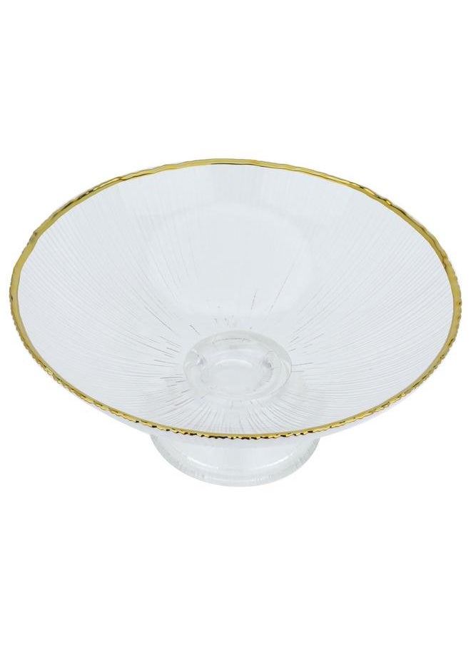 Alsaif Glass Serving Stand 10.8 X 24.5 X 10.3 Cm Concave With Base Transparent  - Image 2