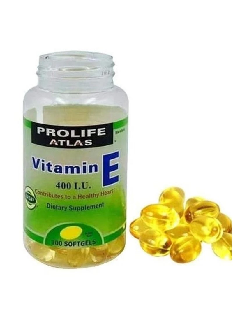 أطلس بروليف أطلس فيتامين هـ 400 وحدة دولية × 100 كبسولة هلامية - Image 2