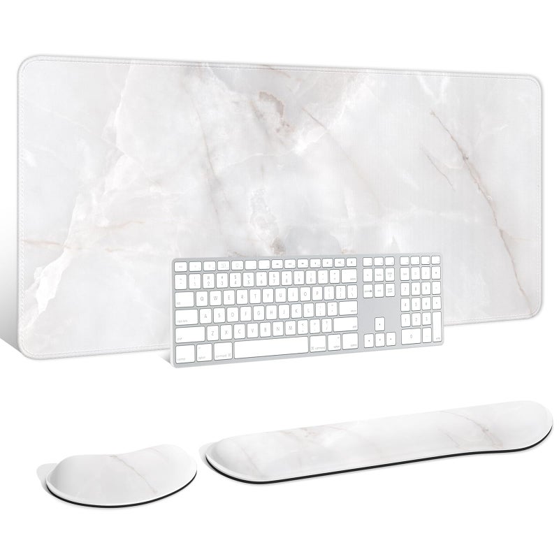 Auhoahsil Large Mouse Pad with Wrist Support Set of 3, Memory Foam Keyboard Wrist Rest + XXL Extended Gaming Mouse Pad + Extended XX-Large - Image 1