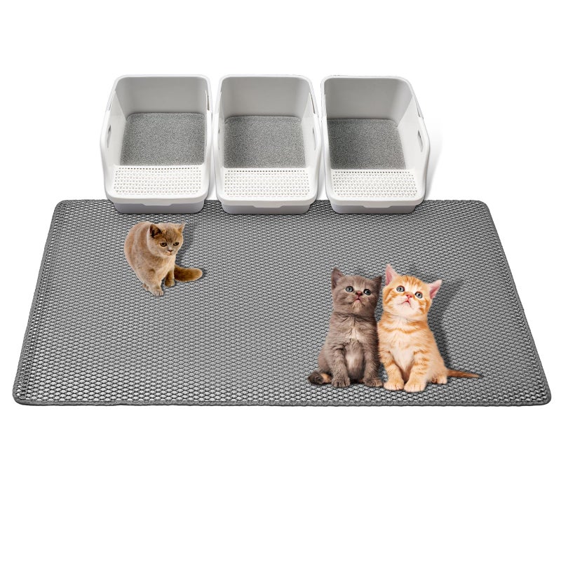 GRELY Cat Litter Mats- Extra Large XXL 47''X 36'',2 Layer Litter Box Mat for Indoor Cats,Rug for Pet Kitty,Litter Trapping Mats,Waterproof Urine Proof,Non-Slip - Image 1