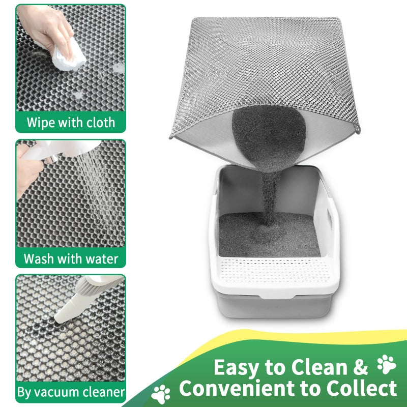 GRELY Cat Litter Mats- Extra Large XXL 47''X 36'',2 Layer Litter Box Mat for Indoor Cats,Rug for Pet Kitty,Litter Trapping Mats,Waterproof Urine Proof,Non-Slip - Image 5