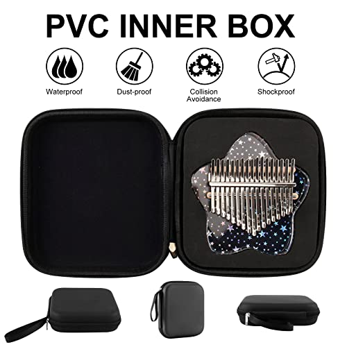 Beveetio Clear Kalimba Thumb Piano With Eva Protective Case, Transparent Crystal Kalimba 17 Key, Musical Instrument Gifts, Rainbow Star Finger Piano, Acrylic Mbira… - Image 5