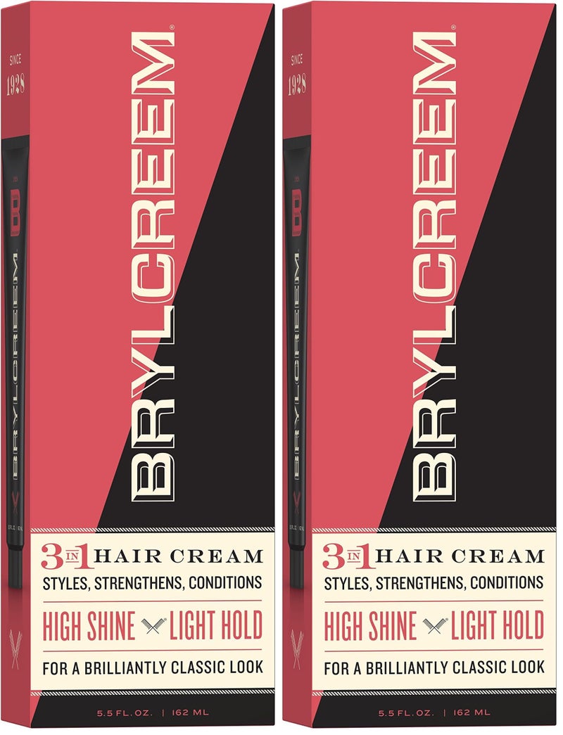 Brylcreem 3-in-1 Original High Shine Men's Hair Cream for Styling, Strengthening, and Conditioning, Alcohol-Free, 5.5 Ounce (Pack of 2) - Image 1