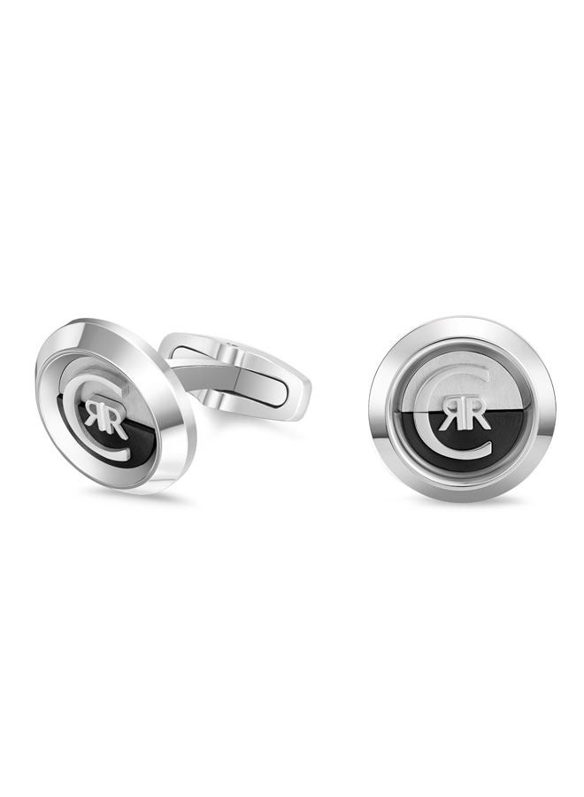 CERRUTI 1881 Renato Silver and Black Cufflinks  - Image 2