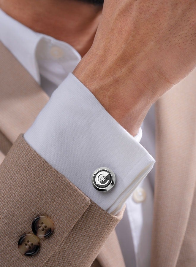 CERRUTI 1881 Renato Silver and Black Cufflinks  - Image 4