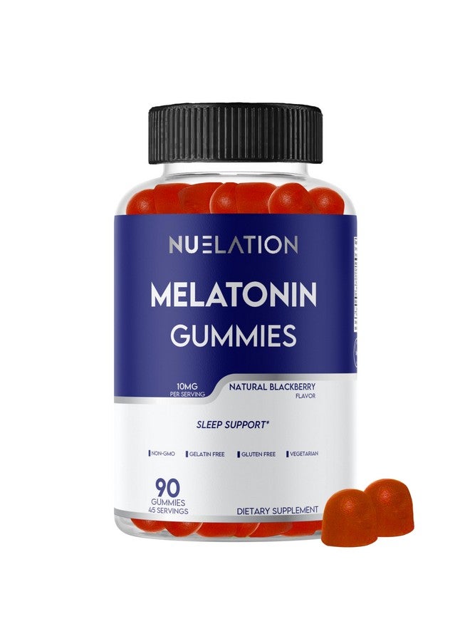 NUELATION NUELATION 10mg Melatonin Gummies for Adults 90 Count, 45 Days Supply. Gelatin-Free, Vegetarian. Support Sleep, Relaxation, Focus, Energy Rejuvenation  - Image 1